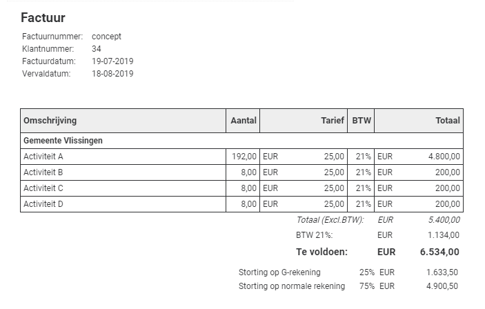 Voorbeeld Factuur G Rekening  englshtdri